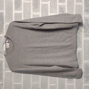 Calvin Klein Women's/Men's 100% Italian Merino Wool Grey Crew Neck Sweater Large
